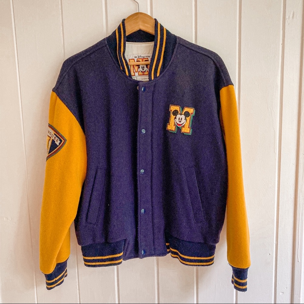90’s Era Mickey Mouse Satin Lined Varsity Jacket